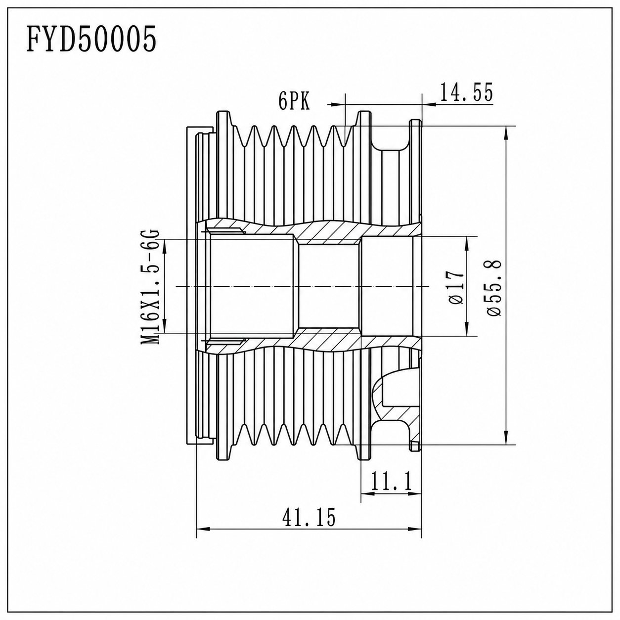 FYD50005 Overrunning Alternator Pulley