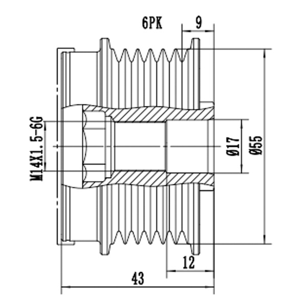 FYD50004 Overrunning Alternator Pulley