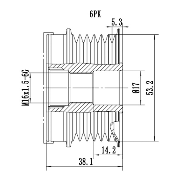 FYD50026 Overrunning Alternator Pulley