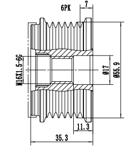 FYD50050 Overrunning Alternator Pulley