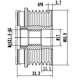 FYD50051 Overrunning Alternator Pulley