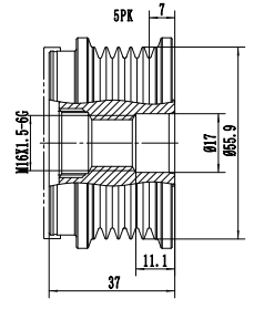 FYD50055 Overrunning Alternator Pulley