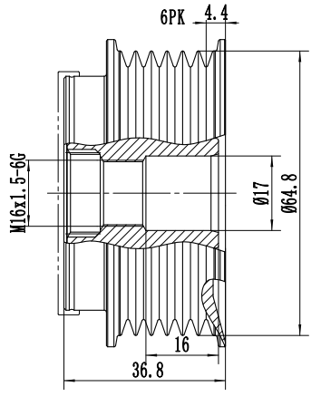 FYD50128 Overrunning Alternator Pulley