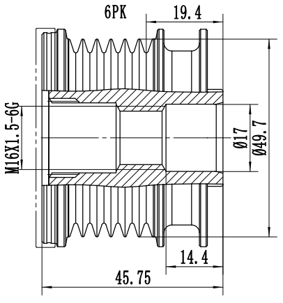 FYD50130 Overrunning Alternator Pulley