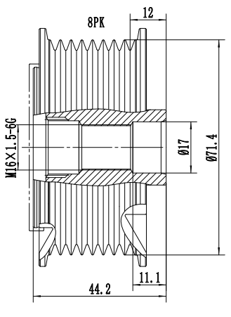 FYD50144 Overrunning Alternator Pulley