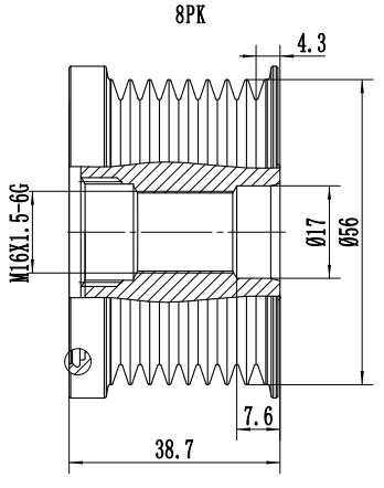 FYD50147 Overrunning Alternator Pulley
