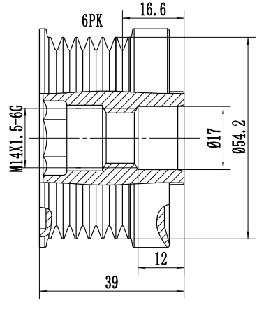 FYD50166 Overrunning Alternator Pulley