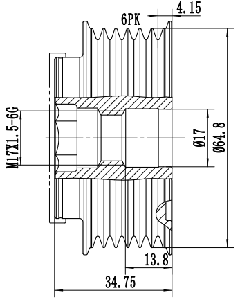 FYD50186 Overrunning Alternator Pulley
