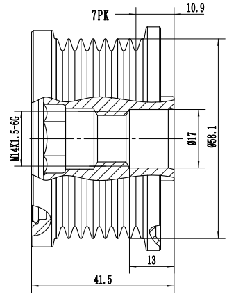 FYD50203 Overrunning Alternator Pulley
