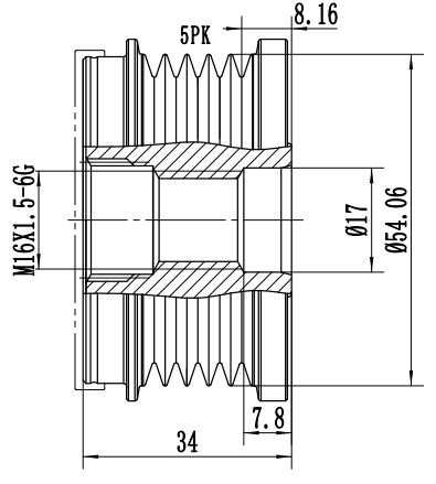 FYD50225 Overrunning Alternator Pulley
