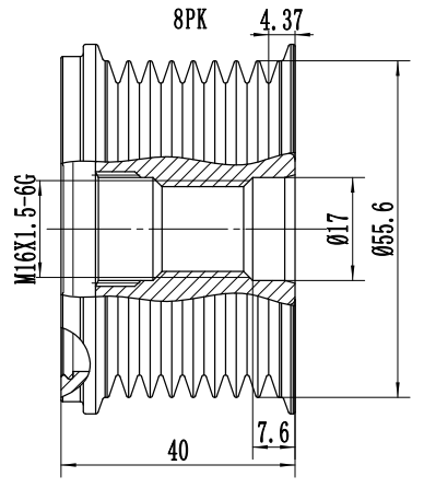 FYD50265 Overrunning Alternator Pulley