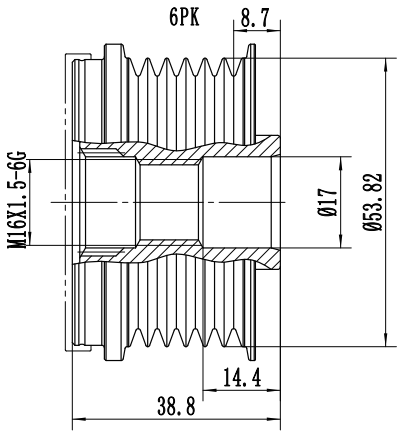 FYD50277 Overrunning Alternator Pulley