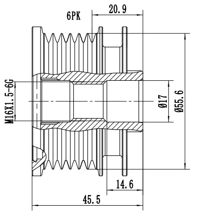FYD50349 Overrunning Alternator Pulley