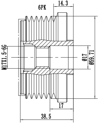 FYD50617 Overrunning Alternator Pulley
