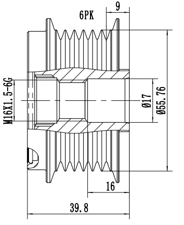 FYD50618 Overrunning Alternator Pulley
