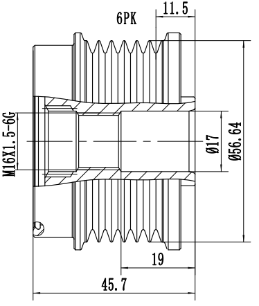 FYD50653 Overrunning Alternator Pulley