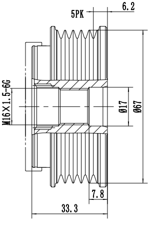 FYD50666 Overrunning Alternator Pulley