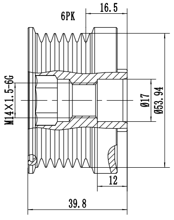 FYD50672 Overrunning Alternator Pulley