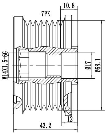 FYD50673 Overrunning Alternator Pulley