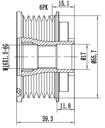 FYD50681 Overrunning Alternator Pulley