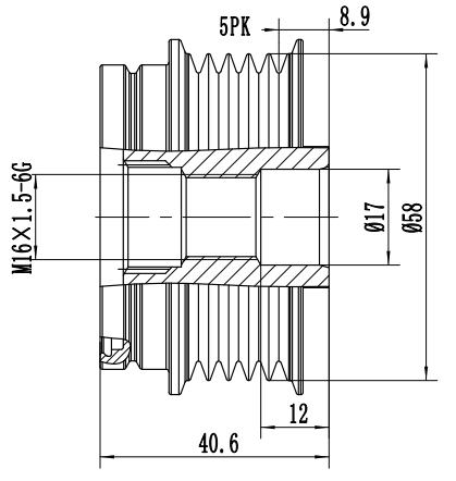 FYD50720 Overrunning Alternator Pulley