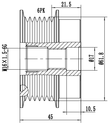 FYD50726 Overrunning Alternator Pulley
