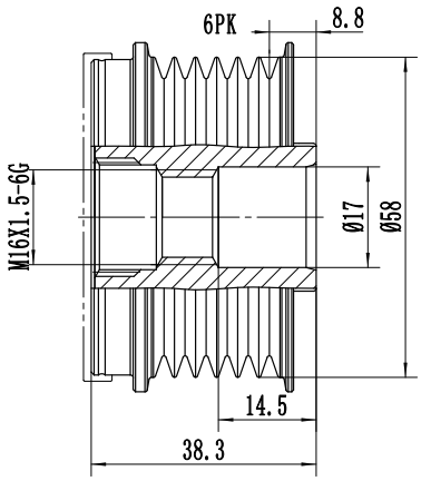 FYD50732 Overrunning Alternator Pulley