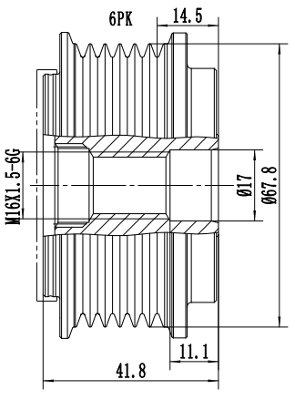 FYD50734 Overrunning Alternator Pulley