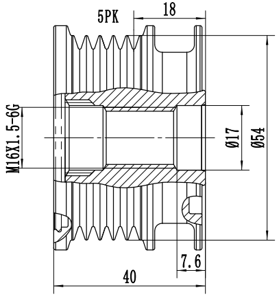 FYD50751 Overrunning Alternator Pulley
