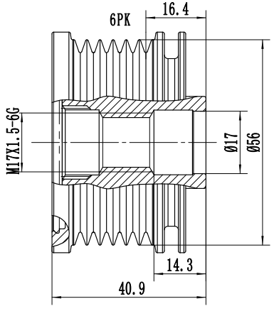 FYD50776 Overrunning Alternator Pulley