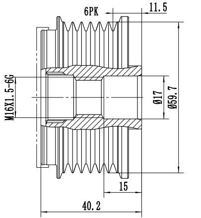 FYD50785 Overrunning Alternator Pulley