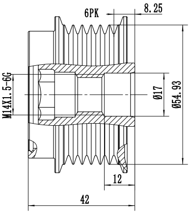 FYD50793 Overrunning Alternator Pulley