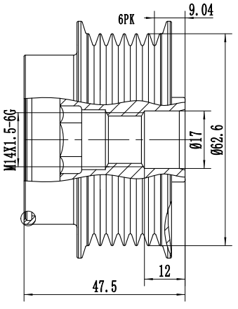 FYD50814 Overrunning Alternator Pulley