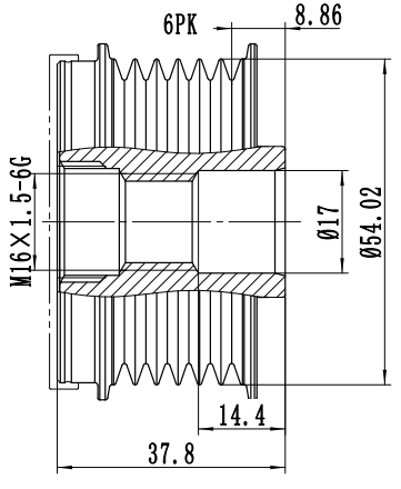 FYD50953 Overrunning Alternator Pulley