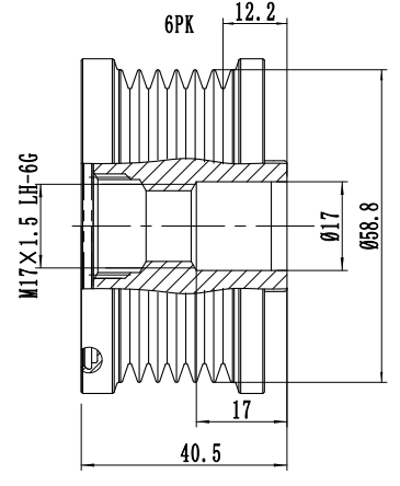 FYD50982 Overrunning Alternator Pulley