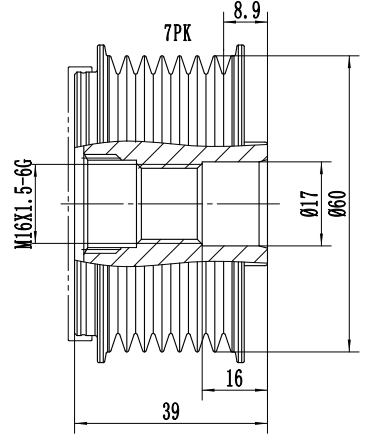 FYD51007 Overrunning Alternator Pulley