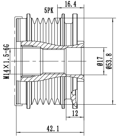 FYD51026 Overrunning Alternator Pulley