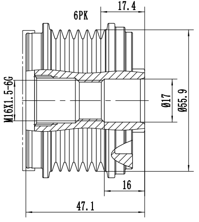 FYD51037 Overrunning Alternator Pulley