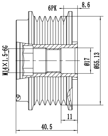 FYD51076 Overrunning Alternator Pulley