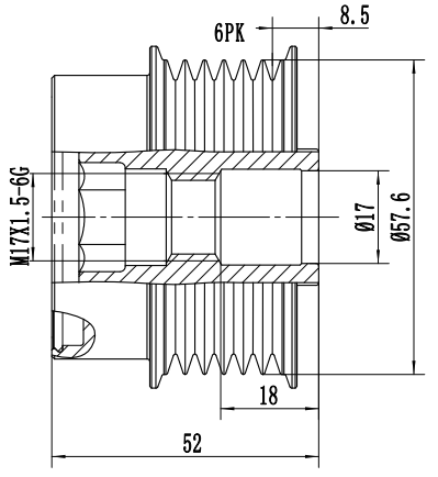 FYD51508 Overrunning Alternator Pulley