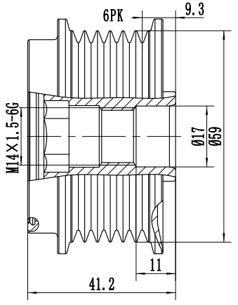 FYD51513 Overrunning Alternator Pulley