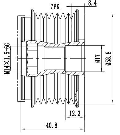FYD51514 Overrunning Alternator Pulley