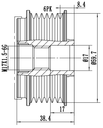 FYD51516 Overrunning Alternator Pulley