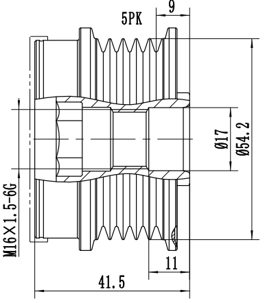 FYD51518 Overrunning Alternator Pulley