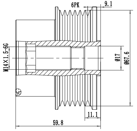 FYD51523 Overrunning Alternator Pulley