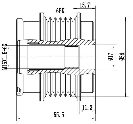FYD51540 Overrunning Alternator Pulley