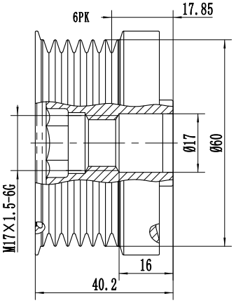 FYD51545 Overrunning Alternator Pulley