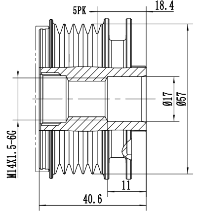 FYD51549 Overrunning Alternator Pulley