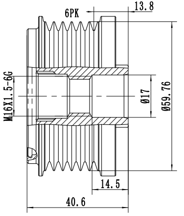 FYD51553 Overrunning Alternator Pulley