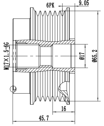 FYD51556 Overrunning Alternator Pulley
